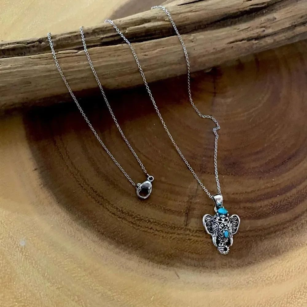 Ganesha Elephant Sterling Silver Necklace